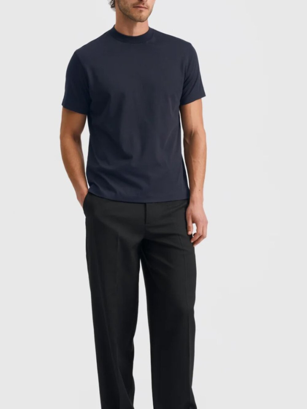 Son of a Tailor Cotton Hi-Neck T-Shirt Size 3 / US Small Deep Blue